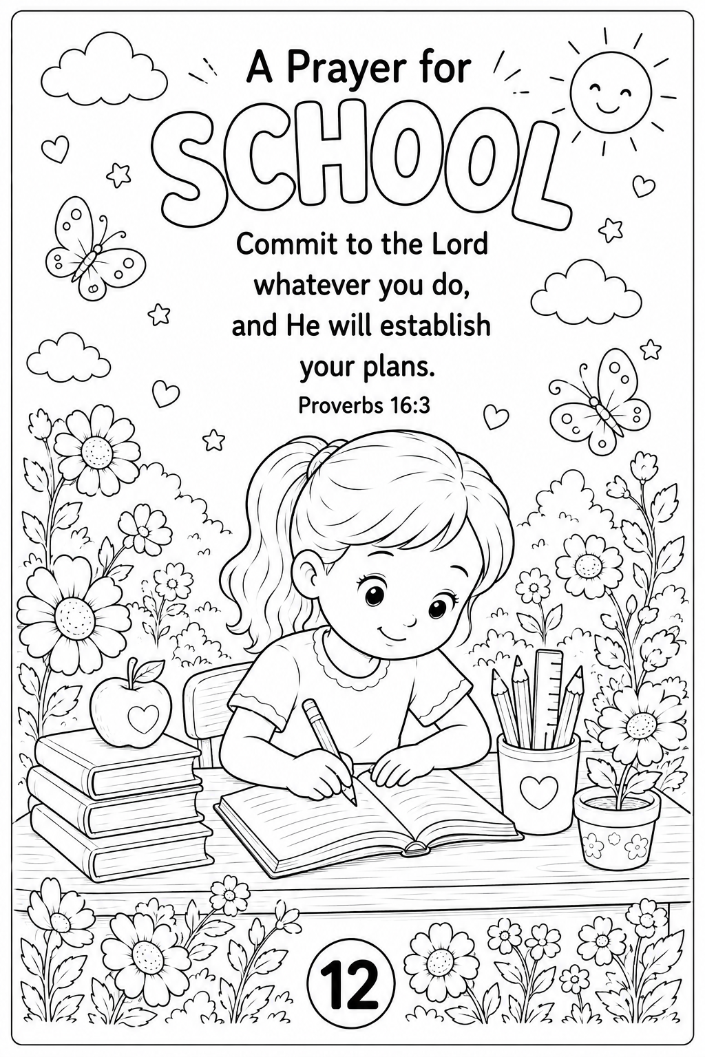 Pray Every Day Colouring Book | Christian Printable Activity Book for Kids | 20 PNG Pages | Bible Verses & Prayer Activities | Ages 4–12
