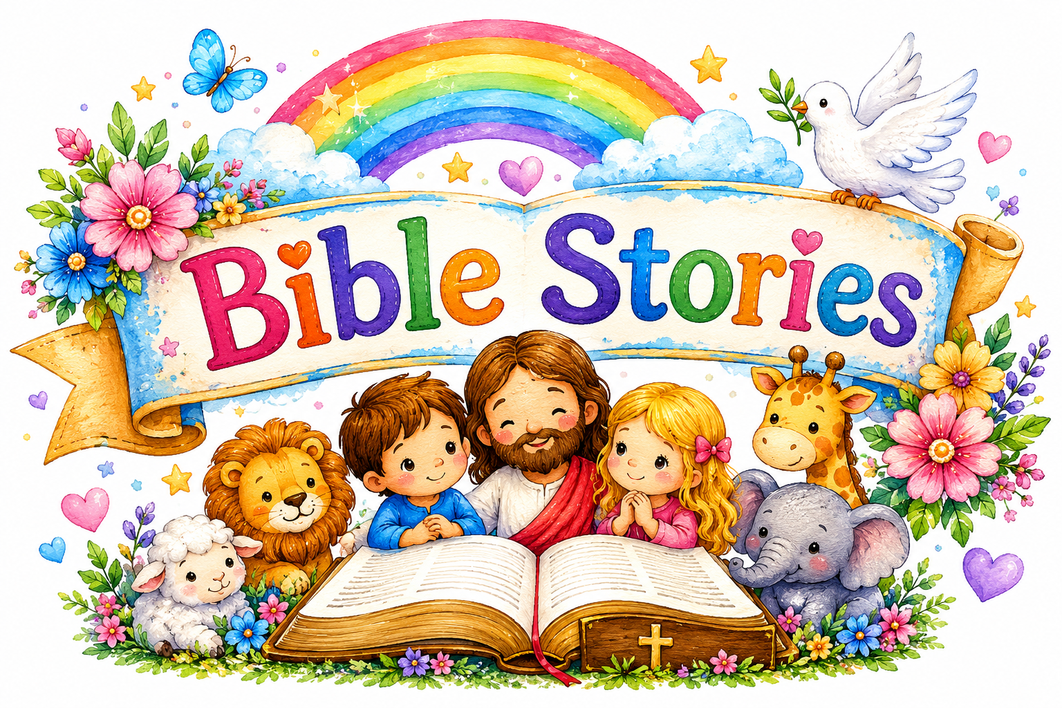 15 + 1 NOA Arte + 2 Clipart Free. Christian Kids Watercolor Clipart Bundle | PNG Clipart & Digital Designs | Bible Stories | Sunday School | Homeschool | Printable