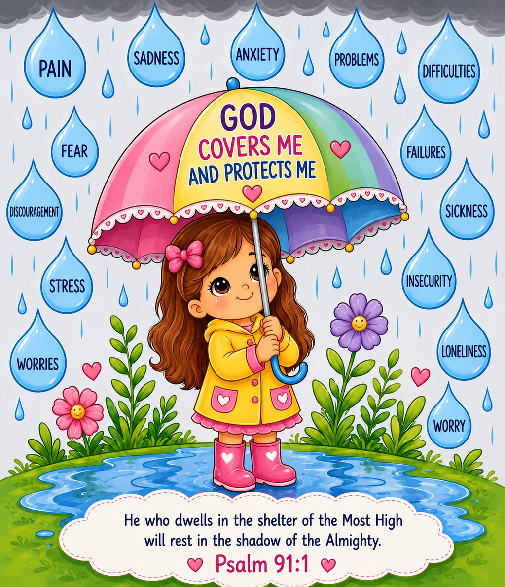 Psalm 91:1 Christian Printable Bundle | Color Poster + Coloring PNG Page